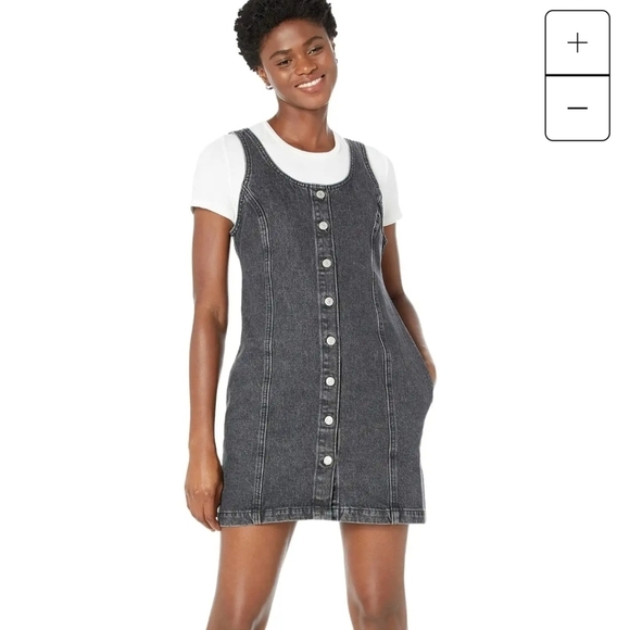 Levi's Tuli Denim Button Down Mini Dress Black Stonewash Size S - Picture 17 of 17